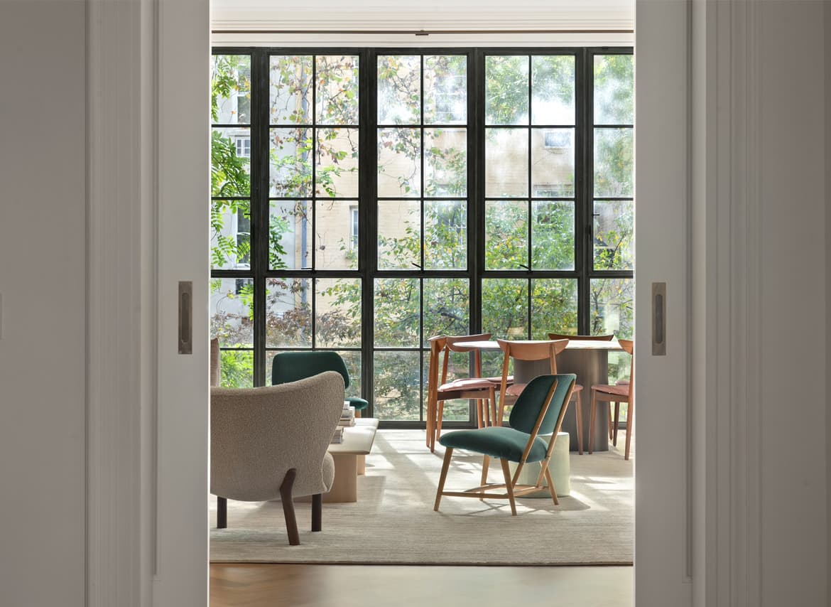 Historic brownstone architecture in Manhattan